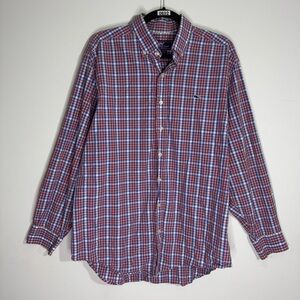 Vineyard Vines Whale Logo Plaid Button Down Shirt Mens Large Cotton